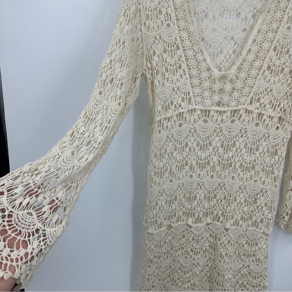 Vintage Y2K Boho Lace Duster Blouse Size Medium Fairycore Whimsical Early 2000s - Picture 5 of 8